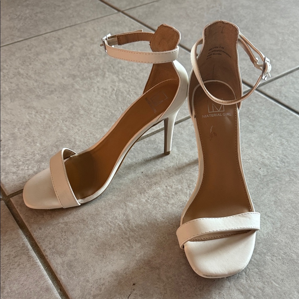 Material Girl Women's Elegant Cream Heels
